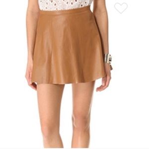 Genuine Lamb Leather Skater Skirt